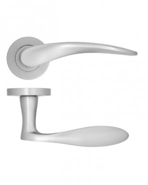 Door Handles Stanza Merida Lever on Round Rose Satin Chrome ZPA070-SC