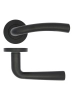 Door Handles Stanza Seville Lever on Round Rose Matt Black ZPA050-MB 10.41