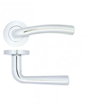 Door Handles Stanza Seville Lever on Round Rose Polished Chrome ZPA050-CP