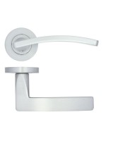 Door Handles Stanza Toledo Lever on Round Rose Satin Chrome ZPA030-SC 11.46