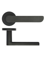 Door Handles Stanza Valencia Lever on Round Rose Matt Black ZPA040-MB 10.71