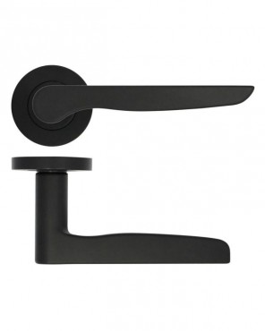 Door Handles Stanza Vigo Lever on Round Rose Matt Black ZPA080-MB