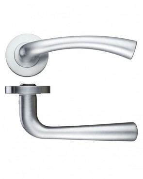 Door Handles Stanza Florence Lever on Round Rose Satin Chrome ZPZ020SC