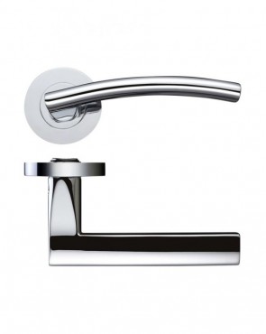 Door Handles Stanza Amalfi Lever on Round Rose Polished Chrome ZPZ080CP