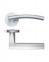 Door Handles Stanza Amalfi Lever on Round Rose Satin Chrome ZPZ080SC 15.51