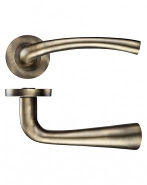 Door Handles Stanza Assisi Lever on Round Rose Florentine Bronze ZPZ010FB