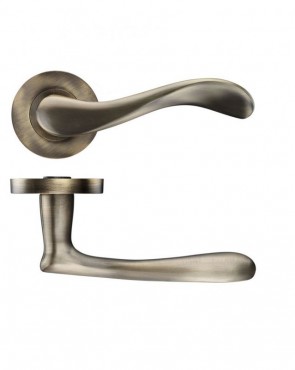 Door Handles Stanza Asti Lever on Round Rose Florentine Bronze ZPZ230FB