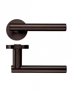 Door Handles Stanza Lucca Lever on Round Rose Etna Bronze ZPZ090-ETB