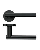 Door Handles Stanza Lucca Lever on Round Rose Oscuro Matt Black ZPZ090-OMB 15.03