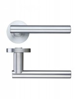 Door Handles Stanza Lucca Lever on Round Rose Satin Chrome ZPZ090SC 15.51