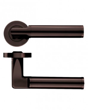 Door Handles Stanza Milan Lever on Round Rose Etna Bronze ZPZ030-ETB