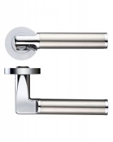 Door Handles Stanza Milan Lever on Round Rose Dual Finish Chrome & SSS ZPZ030CPSS £16.15