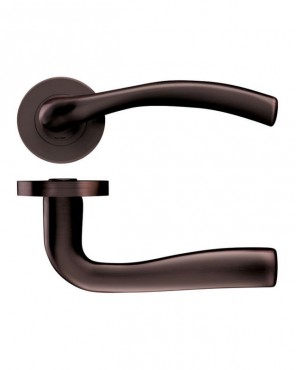 Door Handles Stanza Siena Lever on Round Rose Etna Bronze ZPZ050-ETB