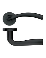 Door Handles Stanza Siena Lever on Round Rose Oscuro Matt Black ZPZ050-OMB 14.69