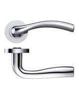 Door Handles Stanza Siena Lever on Round Rose Polished Chrome ZPZ050CP 15.51