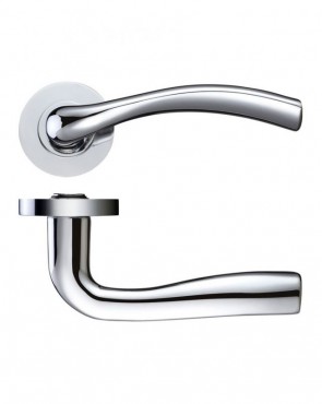 Door Handles Stanza Siena Lever on Round Rose Polished Chrome ZPZ050CP