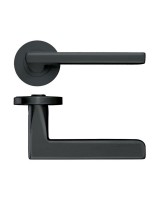 Door Handles Stanza Venice Lever on Round Rose Oscuro Matt Black ZPZ070-OMB 15.13