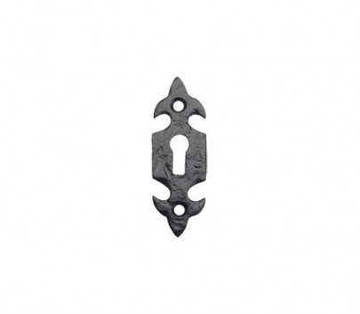 Foxcote Foundries FF03 Fleur De Lys Standard Key Escutcheon Black Antique