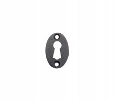 Foxcote Foundries FF07 Oval Standard Key Escutcheon Black Antique 2.16