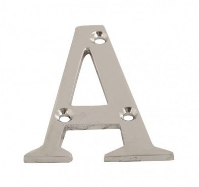 75mm Door Letter A Polished Chrome