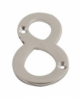 75mm Door Number 8 Polished Chrome 2.58