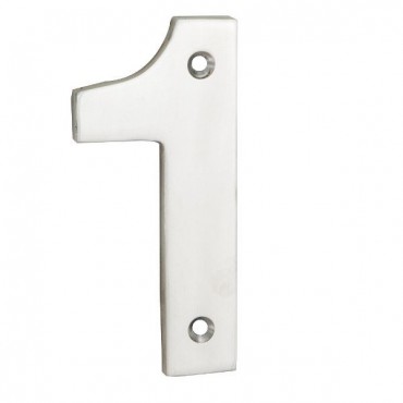 Door Number Steelworx NUM10101BSS 100mm No 1 Polished Stainless Steel