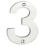 Door Number Steelworx NUM10103BSS 100mm No 3 Polished Stainless Steel 9.04