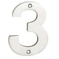 Door Number Steelworx NUM10103BSS 100mm No 3 Polished Stainless Steel £9.18