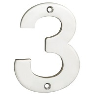 Door Number Steelworx NUM10103BSS 100mm No 3 Polished Stainless Steel 9.04
