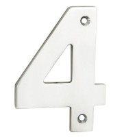 Door Number Steelworx NUM10104BSS 100mm No 4 Polished Stainless Steel 9.04