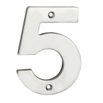 Door Number Steelworx NUM10105BSS 100mm No 5 Polished Stainless Steel 9.04