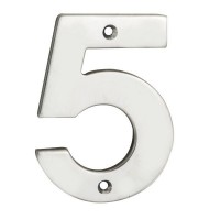 Door Number Steelworx NUM10105BSS 100mm No 5 Polished Stainless Steel 9.04