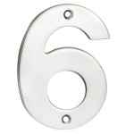 Door Number Steelworx NUM10106BSS 100mm No 6 or No 9 Polished Stainless Steel 9.04