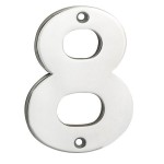 Door Number Steelworx NUM10108BSS 100mm No 8 Polished Stainless Steel 9.04