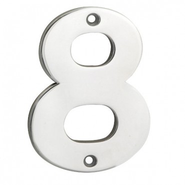Door Number Steelworx NUM10108BSS 100mm No 8 Polished Stainless Steel