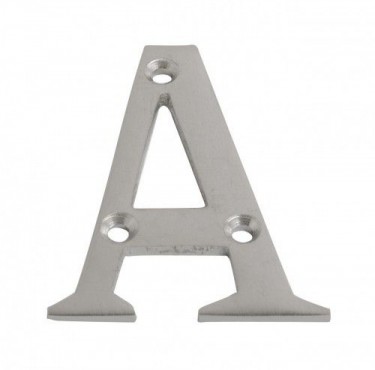 75mm Door Letter A Satin Chrome