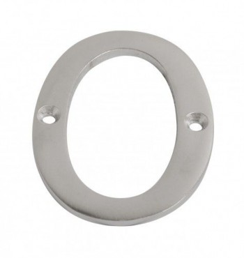 75mm Door Number 0 Satin Chrome