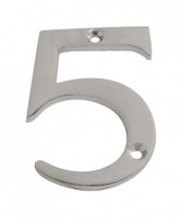 75mm Door Number 5 Satin Chrome 4.32