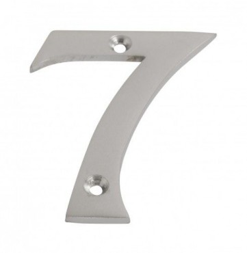 75mm Door Number 7 Satin Chrome