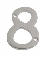 75mm Door Number 8 Satin Chrome 4.32