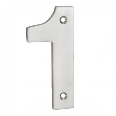 Door Number Steelworx NUM10101SSS 100mm No 1 Satin Stainless Steel