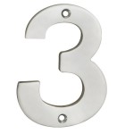 Door Number Steelworx NUM10103SSS 100mm No 3 Satin Stainless Steel 7.20