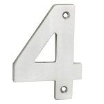 Door Number Steelworx NUM10104SSS 100mm No 4 Satin Stainless Steel 7.20