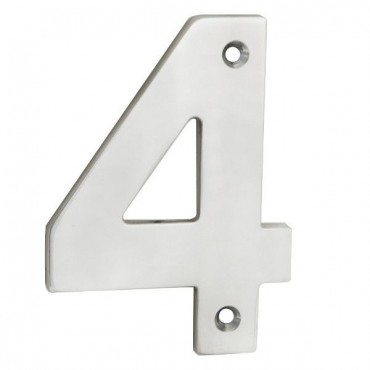 Door Number Steelworx NUM10104SSS 100mm No 4 Satin Stainless Steel