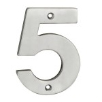 Door Number Steelworx NUM10105SSS 100mm No 5 Satin Stainless Steel 7.20