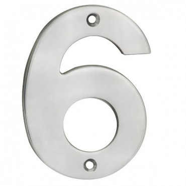 Door Number Steelworx NUM10106SSS 100mm No 6 or No 9 Satin Stainless Steel