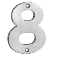 Door Number Steelworx NUM10108SSS 100mm No 8 Satin Stainless Steel 8.16