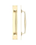 Pull Handle on Backplate Pub Style 425mm x 60mm Fulton & Bray FB112B Polished Brass 71.35