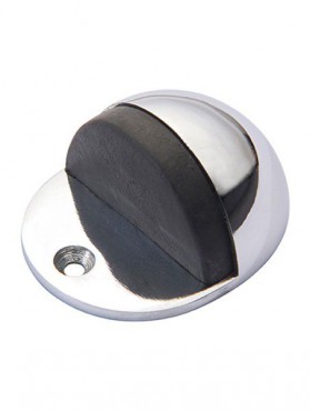 Door Stop Oval Floor Mounted Polished Chrome