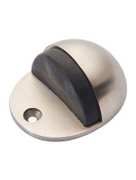 Door Stop Oval Floor Mounted Satin Nickel 2.19